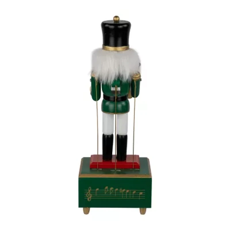 Northlight 12in Red Animated And Musical With Trumpet Wood Plays Music Christmas Nutcracker