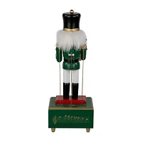 Northlight 12in Red Animated And Musical With Trumpet Wood Plays Music Christmas Nutcracker