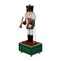 Northlight 12in Red Animated And Musical With Trumpet Wood Plays Music Christmas Nutcracker