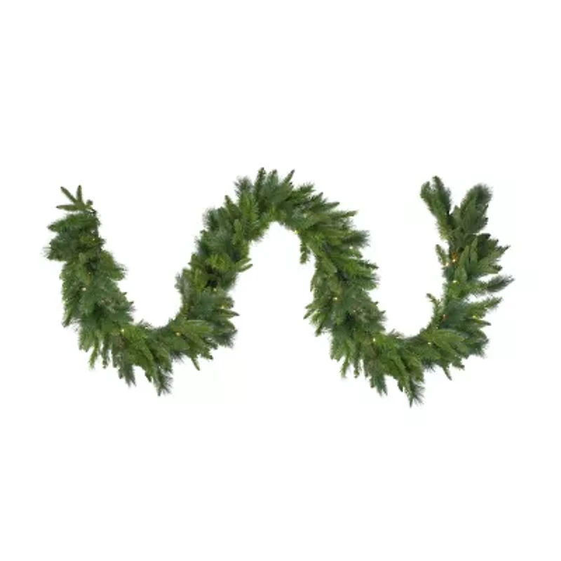 Northlight Real Touch™️ Pre-Lit Mixed Rosemary Pine - 9ft X 14in - Warm White Led Lights Christmas Indoor Garland