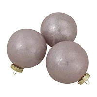 Northlight Finial And Glass Ball - 3.25in - Blush Pink - Set Of 12 Christmas Ornament
