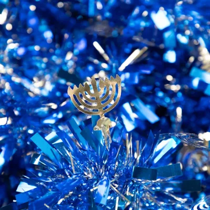 Northlight 50ft Menorah Tinsel Christmas Indoor Garland