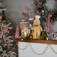 Northlight Led Lighted Glittered Gingerbread Snowman Chef - 17.5in Christmas Figurine