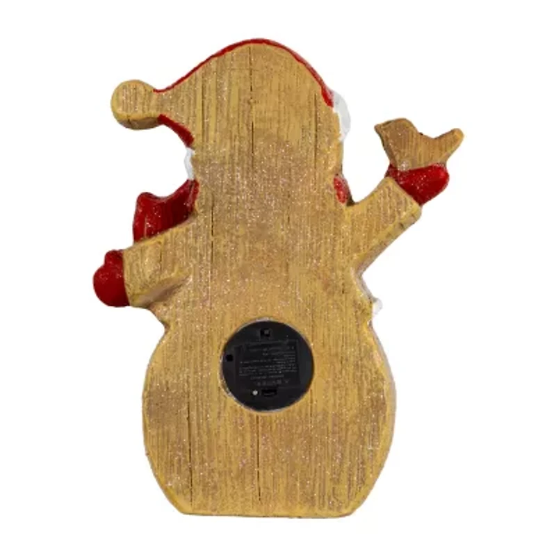 Northlight Led Lighted Gingerbread Snowman With Bird - 15in Christmas Figurine