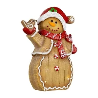 Northlight Led Lighted Gingerbread Snowman With Bird - 15in Christmas Figurine