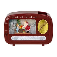 Northlight Led Lighted Insanta Sightingin Retro Radio - 8.75in Christmas Snow Globe