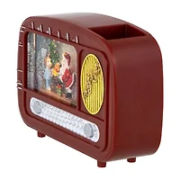 Northlight Led Lighted Insanta Sightingin Retro Radio - 8.75in Christmas Snow Globe