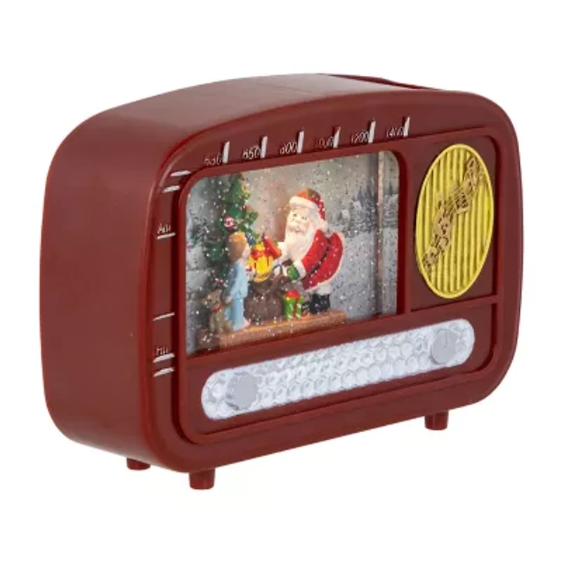 Northlight Led Lighted Insanta Sightingin Retro Radio - 8.75in Christmas Snow Globe