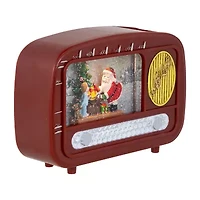 Northlight Led Lighted Insanta Sightingin Retro Radio - 8.75in Christmas Snow Globe