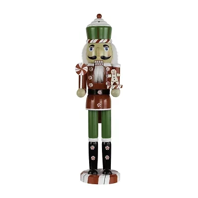 Northlight Peppermint Candy Figure - 15in - Red And Green Wood Christmas Nutcracker