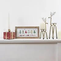 Northlight 10.25in Small Bronze Reindeer Pillar Candle Holder