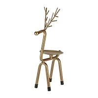 Northlight 10.25in Small Bronze Reindeer Pillar Candle Holder