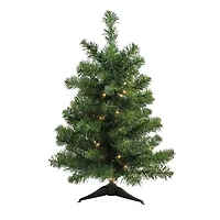 Northlight Pre-Lit Full Canadian Pine Clear Lights 3 Foot Pine Christmas Tree