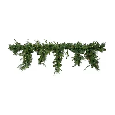 Northlight 6ft X 18in Pre-Lit Mixed Pine Artificial Icicle Clear Lights Christmas Indoor Garland