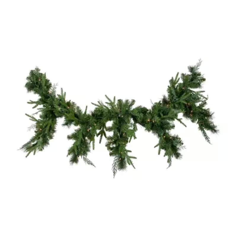 Northlight 6ft X 18in Pre-Lit Mixed Pine Artificial Icicle Clear Lights Christmas Indoor Garland