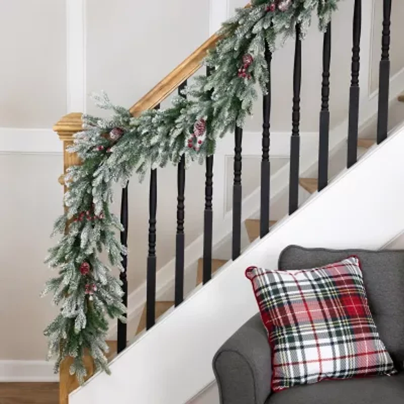 Northlight Real Touch™️ Flocked Snowcap Grove Fir - 7ft X 15in - Unlit Christmas Indoor Garland