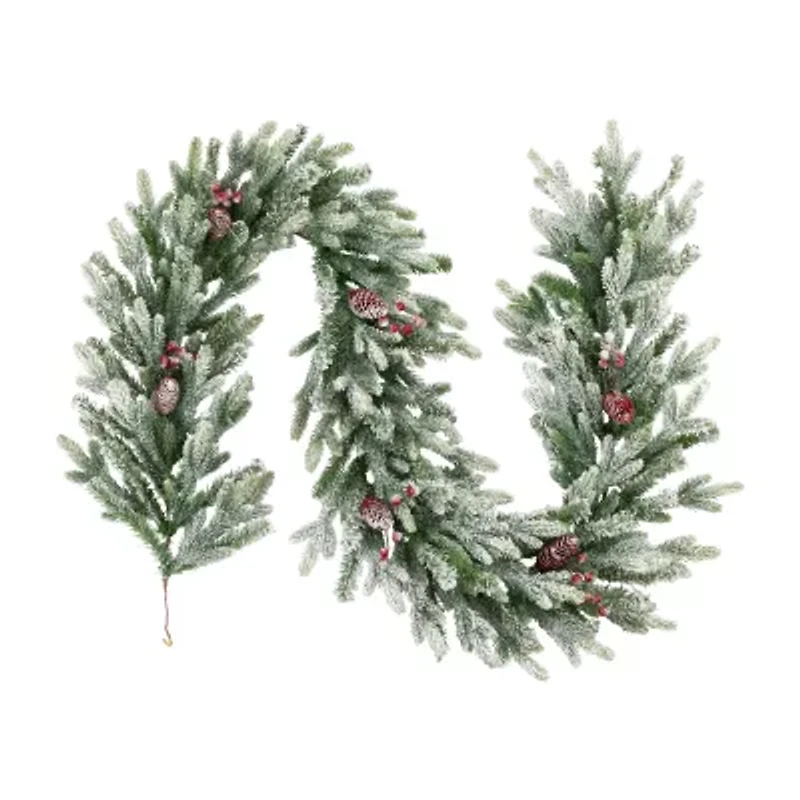 Northlight Real Touch™️ Flocked Snowcap Grove Fir - 7ft X 15in - Unlit Christmas Indoor Garland