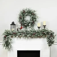 Northlight Real Touch™️ Flocked Snowcap Grove Fir - 7ft X 15in - Unlit Christmas Indoor Garland
