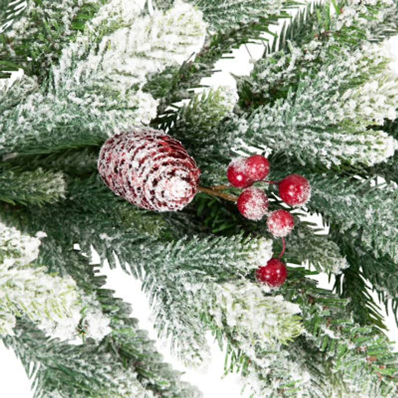 Northlight Real Touch™️ Flocked Snowcap Grove Fir - 7ft X 15in - Unlit Christmas Indoor Garland