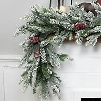 Northlight Real Touch™️ Flocked Snowcap Grove Fir - 7ft X 15in - Unlit Christmas Indoor Garland
