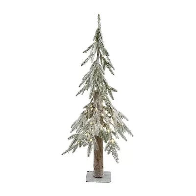Northlight Pre-Lit Flocked B/O Alpine Clear Led Lights 3 Foot Pine Christmas Tree