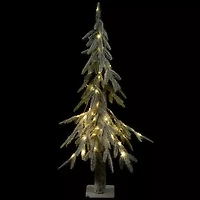 Northlight Pre-Lit Flocked B/O Alpine Clear Led Lights 3 Foot Pine Christmas Tree