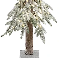 Northlight Pre-Lit Flocked B/O Alpine Clear Led Lights 3 Foot Pine Christmas Tree