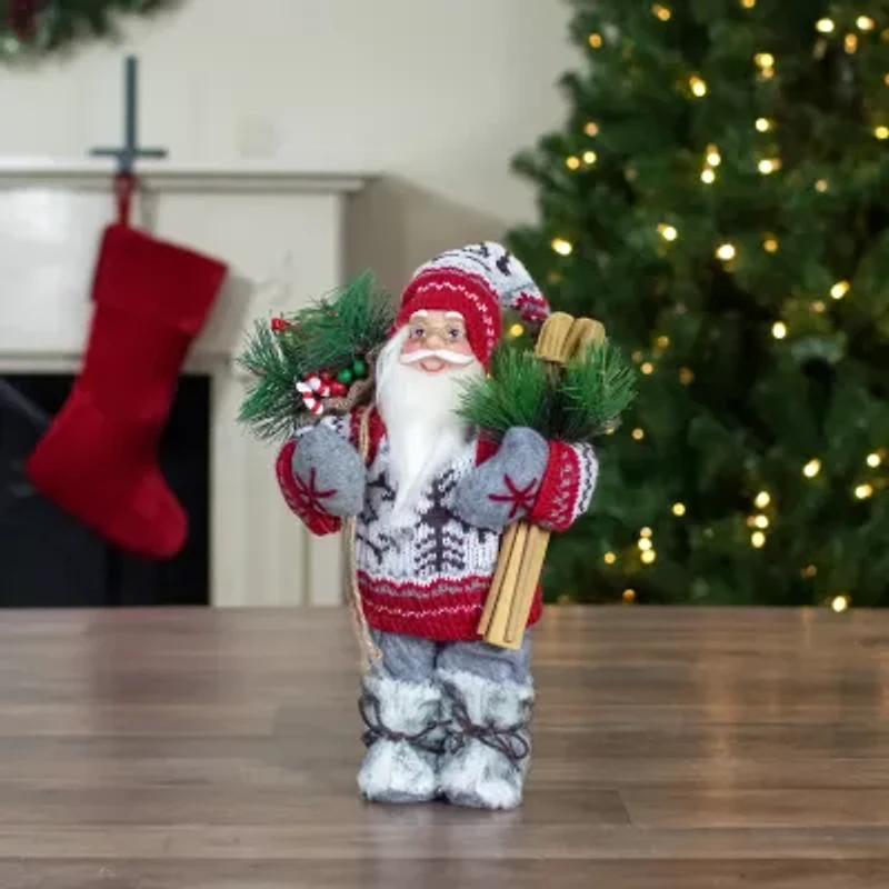 Northlight Standing Nordic With Skis - 12in Christmas Figurine