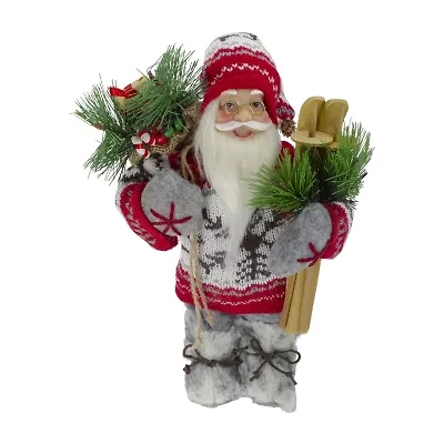Northlight Standing Nordic With Skis - 12in Christmas Figurine