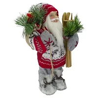 Northlight Standing Nordic With Skis - 12in Christmas Figurine