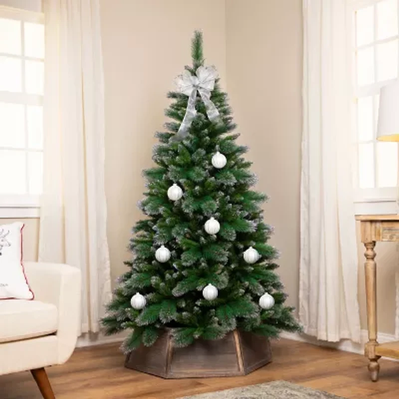 Northlight Two-Tone Spruce Pine Glitter Tip Medium Unlit 6 Foot Pine Christmas Tree