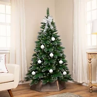Northlight Two-Tone Spruce Pine Glitter Tip Medium Unlit 6 Foot Pine Christmas Tree
