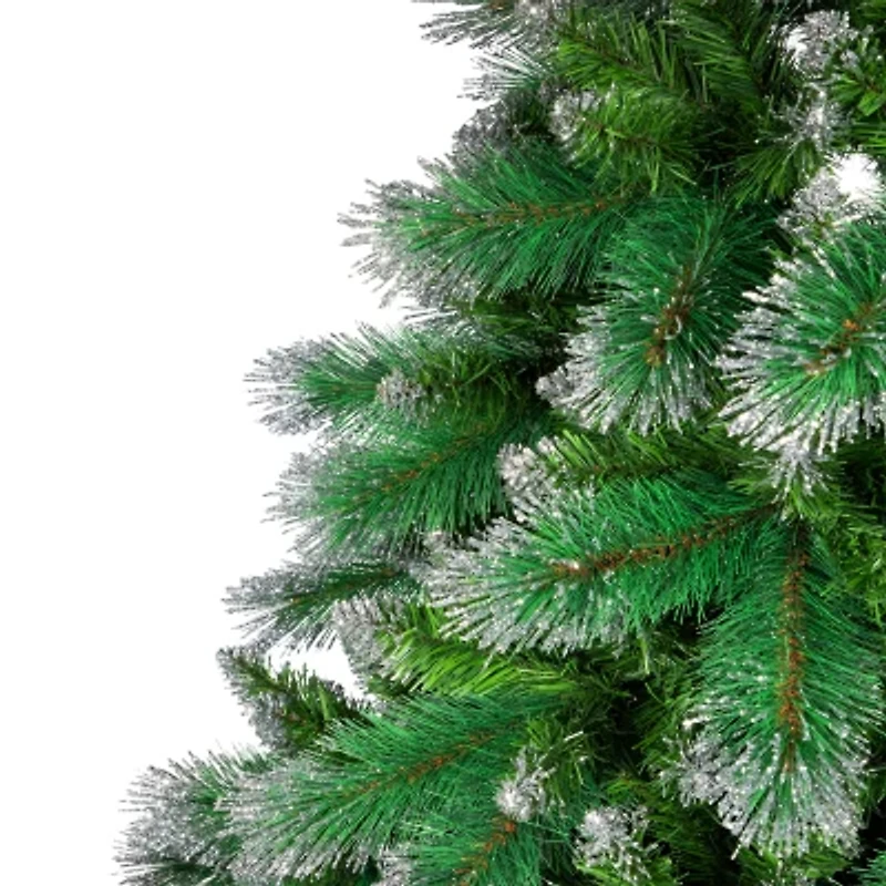 Northlight Two-Tone Spruce Pine Glitter Tip Medium Unlit 6 Foot Pine Christmas Tree