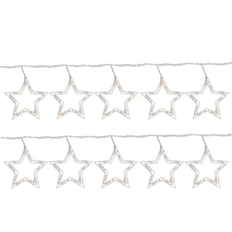 Northlight Clear Twinkling Star - 10ft - White Wire - 10ct Outdoor Icicle Lights