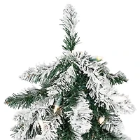 Northlight 5ft Prelit Pencil Flocked Alpine Artificial Clear Lights 5 Foot Flocked Pine Christmas Tree