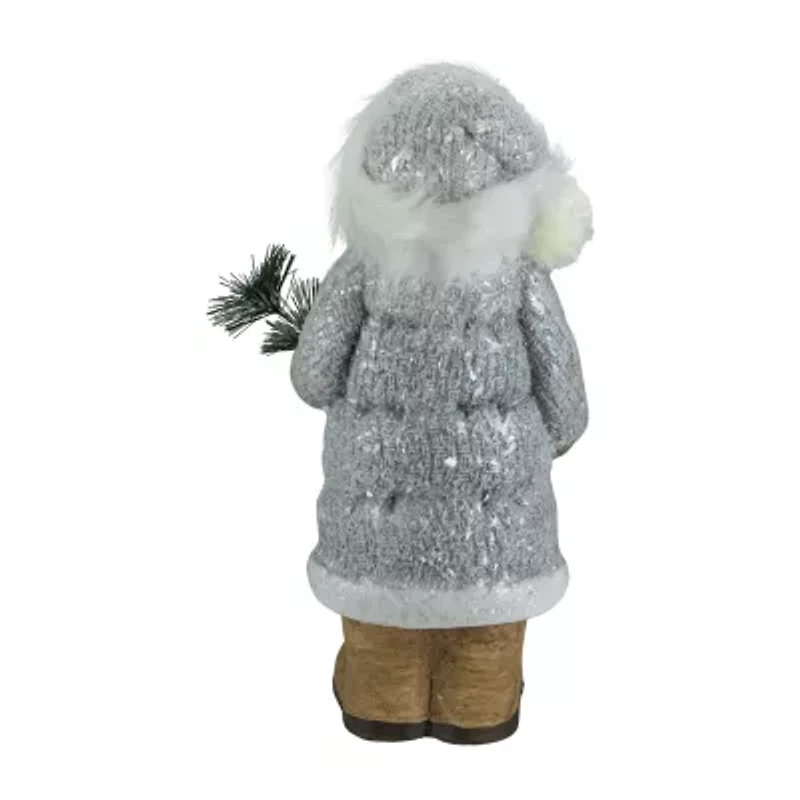 Northlight Ceramic Santa Holding Pine Sprig - 18in Christmas Figurine