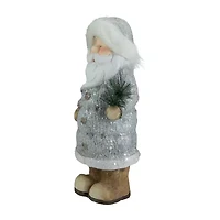 Northlight Ceramic Santa Holding Pine Sprig - 18in Christmas Figurine