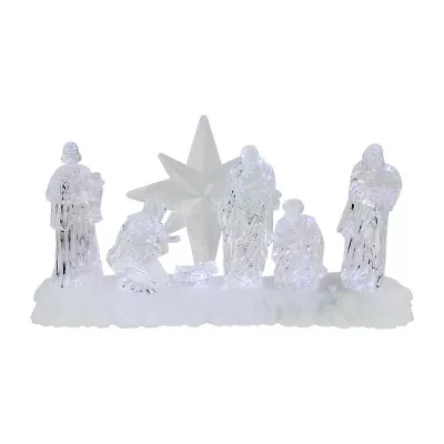 Northlight Led Lighted Acrylic - 12.25in Lighted Nativity Set