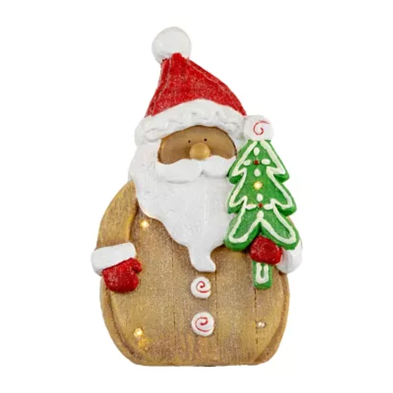 Northlight Led Lighted Gingerbread Santa Claus Glittered - 15.5in Christmas Figurine