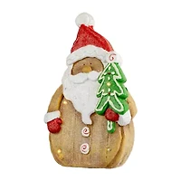 Northlight Led Lighted Gingerbread Santa Claus Glittered - 15.5in Christmas Figurine