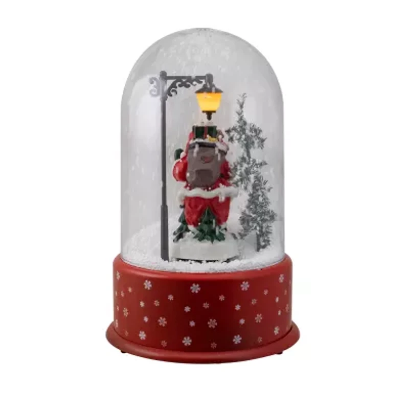 Northlight Lighted Santa With Street Light Snowing Globe - 11.75in Christmas Snow Globe