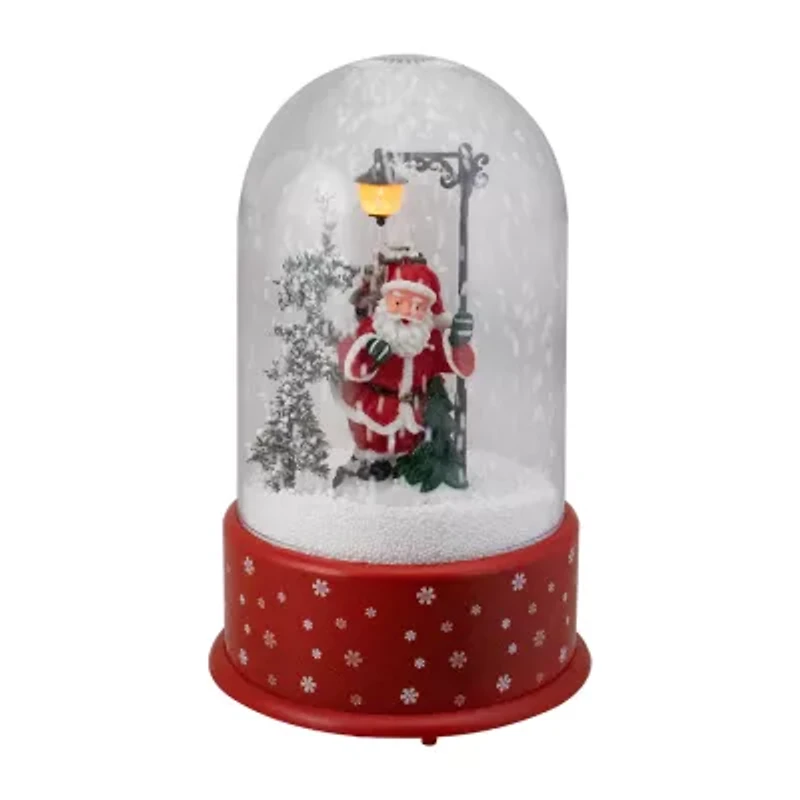Northlight Lighted Santa With Street Light Snowing Globe - 11.75in Christmas Snow Globe