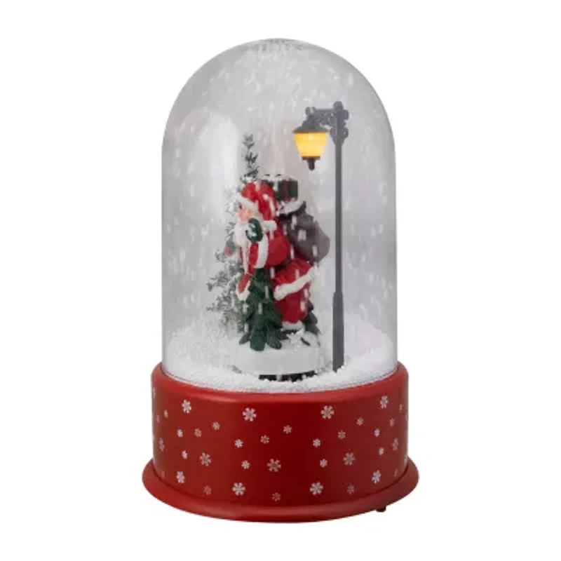 Northlight Lighted Santa With Street Light Snowing Globe - 11.75in Christmas Snow Globe