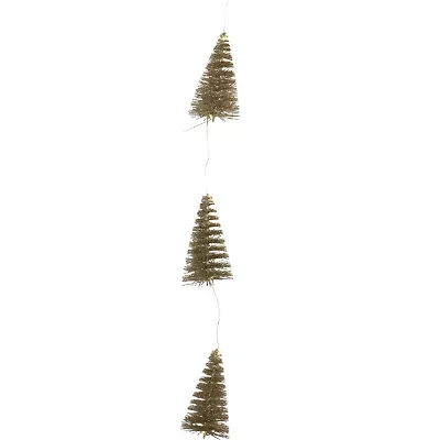 Northlight Led Lighted B/O Mini Sisal Tree - 6.5ft X 2.5in - Gold - Warm White Lights Christmas Indoor Garland