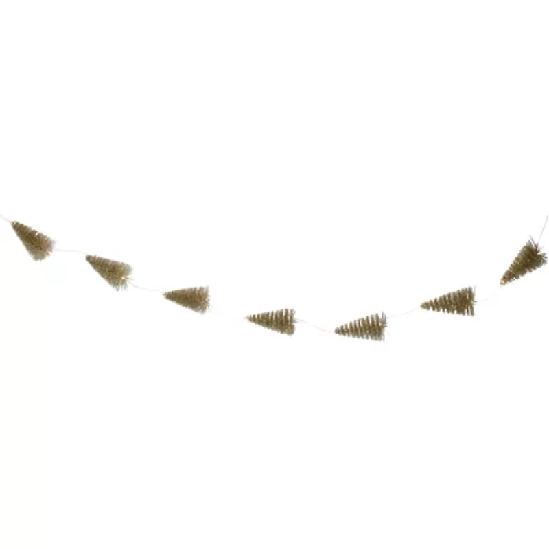 Northlight Led Lighted B/O Mini Sisal Tree - 6.5ft X 2.5in - Gold - Warm White Lights Christmas Indoor Garland