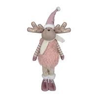 Northlight Standing Boy Moose - 26in - Pink And Beige Christmas Figurine