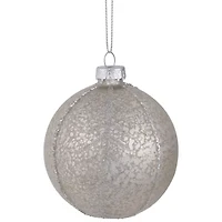 Northlight 2-Finish Glass Ball - 3in (80mm) - Gold And Silver - 9ct Christmas Ornament
