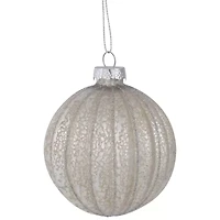 Northlight 2-Finish Glass Ball - 3in (80mm) - Gold And Silver - 9ct Christmas Ornament