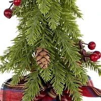 Northlight Mini Downswept Pine S With Pine Cones - 9in - Set Of 3 Pine Christmas Tree