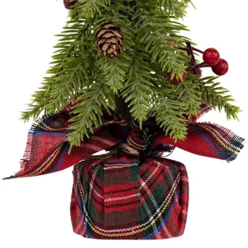 Northlight Mini Downswept Pine S With Pine Cones - 9in - Set Of 3 Pine Christmas Tree
